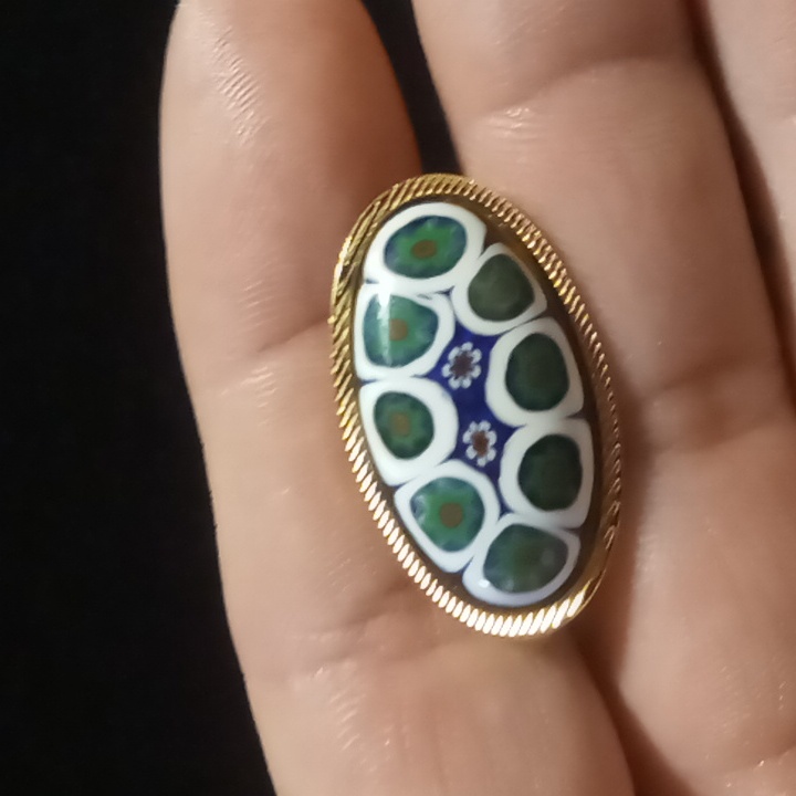 Millefiori Murano Glass Broach Vintage 21$